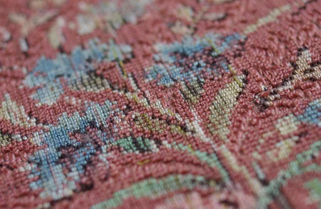 Ausschnitt eines Bouclé-Gewebes.